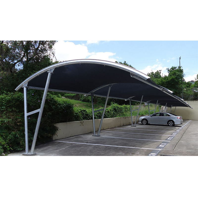 China factory car parking sun shed PVDF tensile structure membranes shed waterproof sun shade garage carport canopy for sale