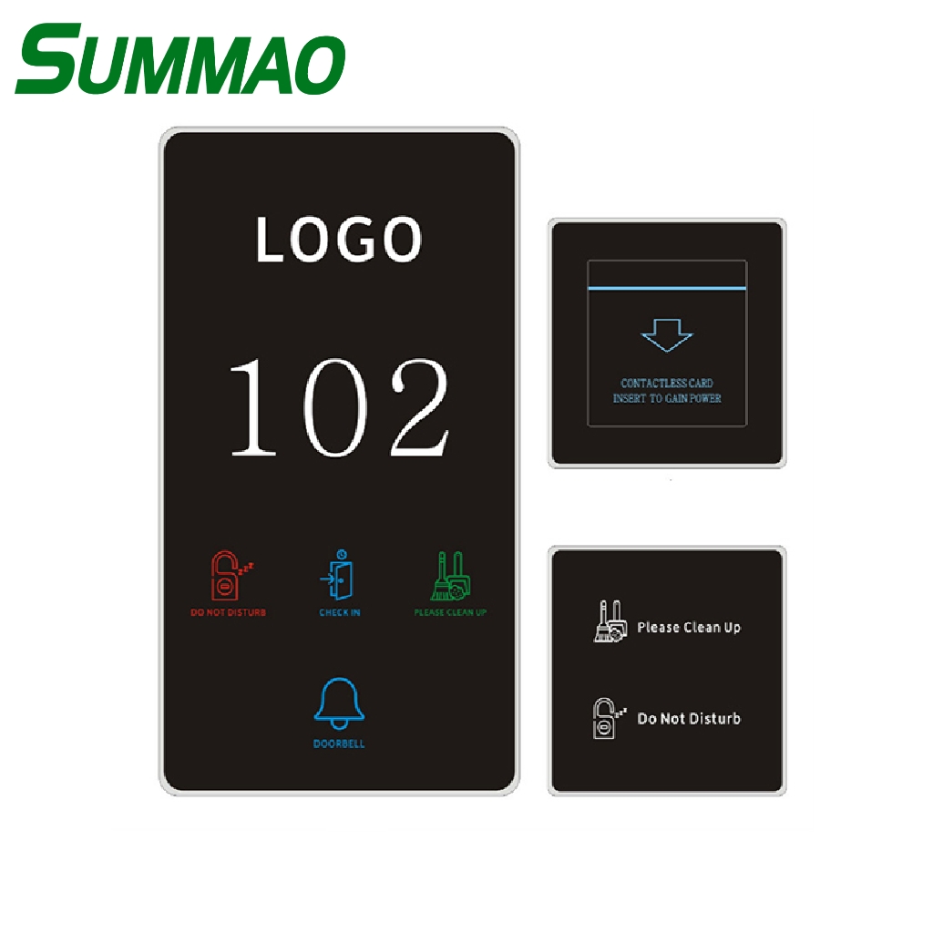 Customization Smart Touch Screen Door Numbers Sign Hotel Room Number Plate Electronic Doorplate With Room Number