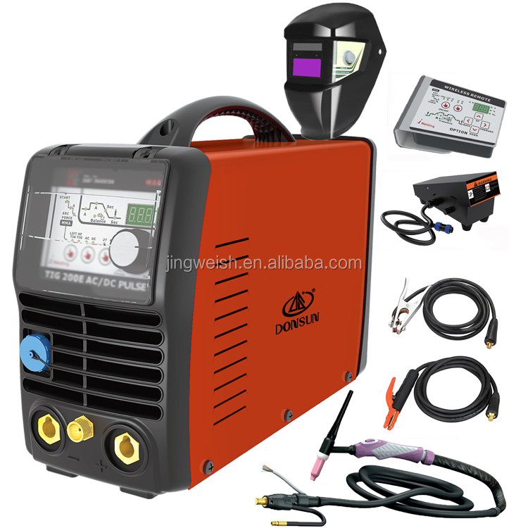 Сварочный аппарат TIG 200E AC/DC PULSE алюминиевый, с функцией 2t 4t, сварочный аппарат Tig