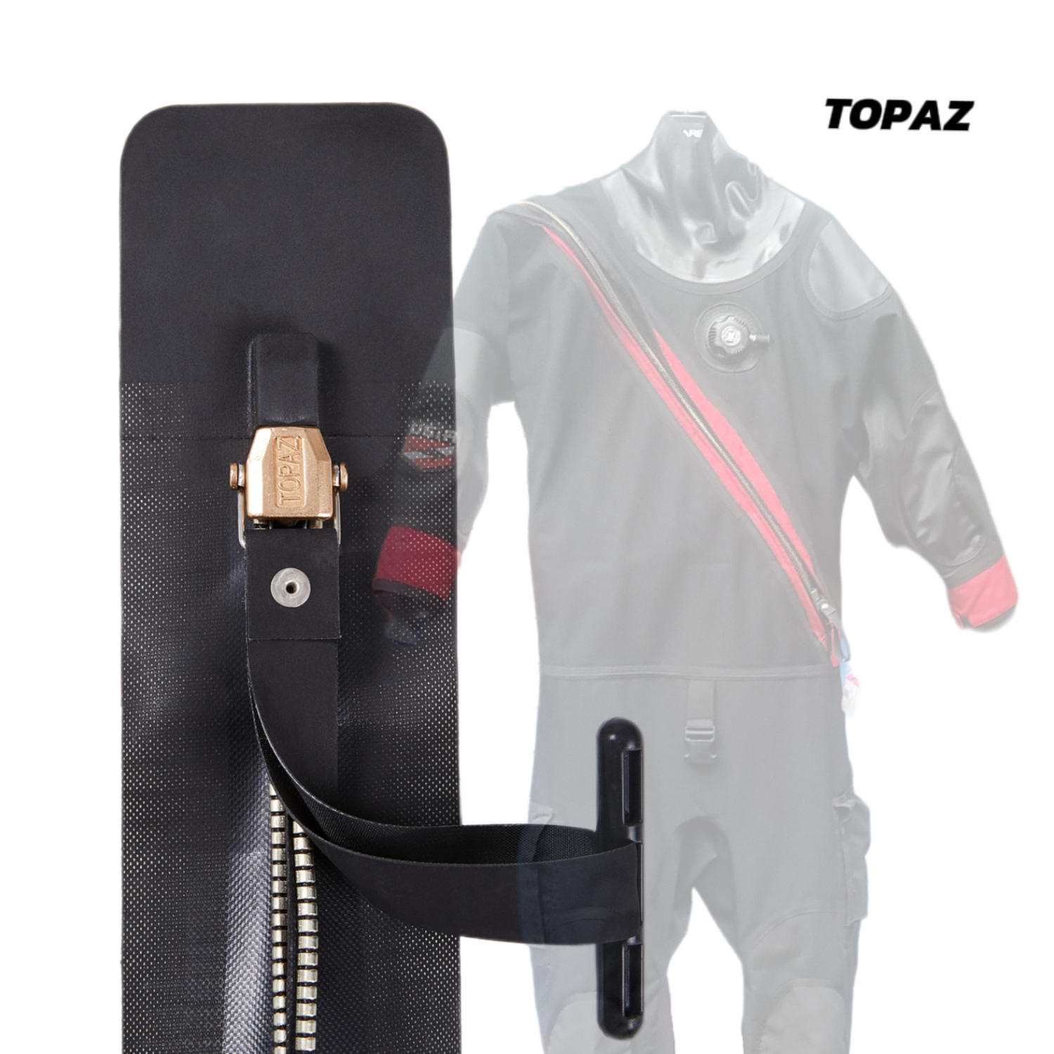 TOPAZ Professional Drysuit Zipper for Dry Suit Zipper Diving Suit Zipper CR Bronze Teeth Neoprene Tape