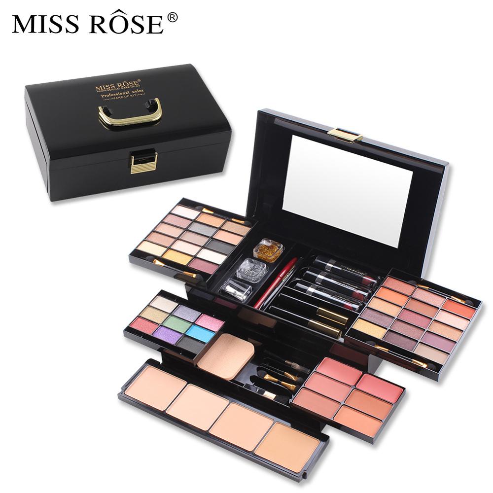 MISS ROSE 39 оттенков тени для век для макияжа художественный чехол для макияжа Румяна Пудра Помада Тушь для ресниц Набор для макияжа на все лицо miss rose набор для макияжа