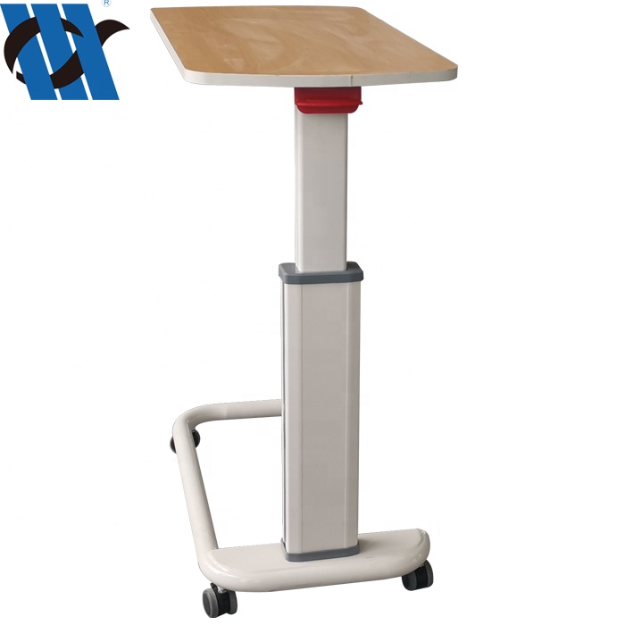 BDCB22 Adjusting portable over bed table mobile hospital rehabilitation over bed dining table