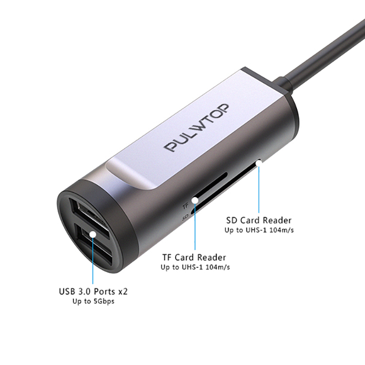 Pulwtop 4 порта Usb C 3,0 концентратор ROHS 2-4 FCC Ce