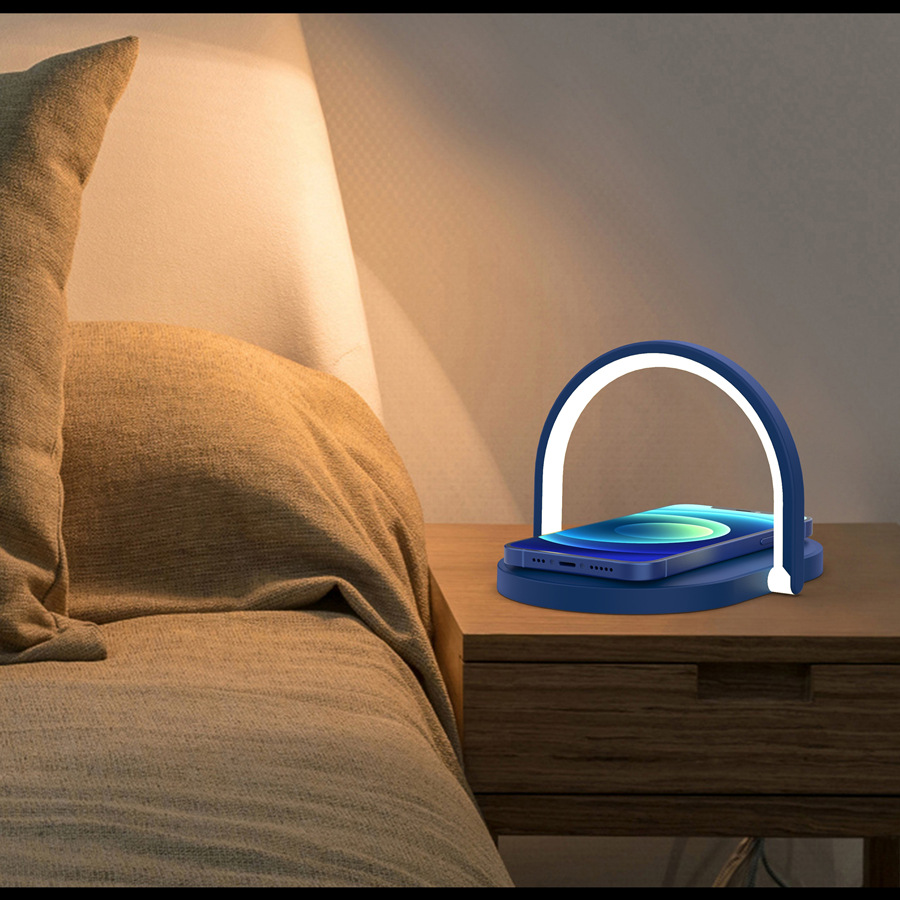 LED Desk Lamp With Wireless Charger Minimalist Modern Bedroom Bedside Touch Night Light Office