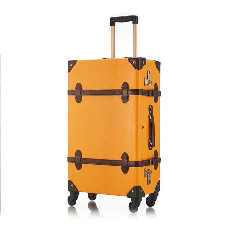 Outdoor Hotel Pu Leather Light Weight 4*360 Spinner Wheels Suitcase Travel Luggage