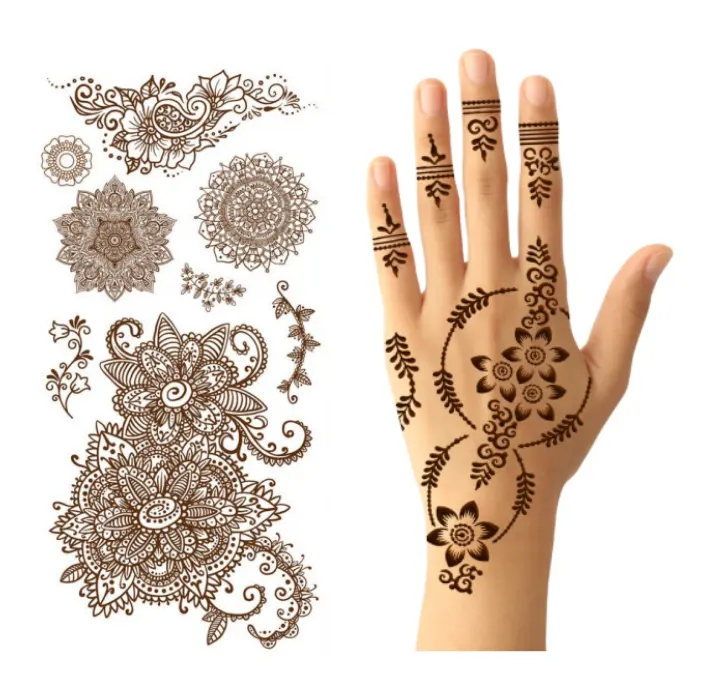 Design Henna Tattoo Stencils Hands Body Color Henna Tattoo Stickers