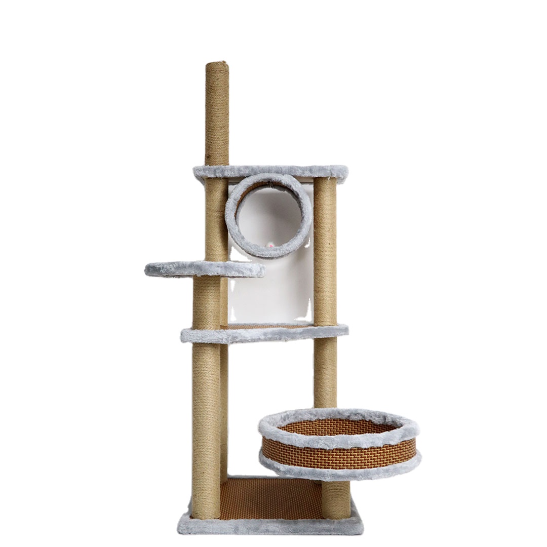 New Arrival Sisal Materials Green Post Vertical Cat Jumping Platform Toy Cactus Cat Tree