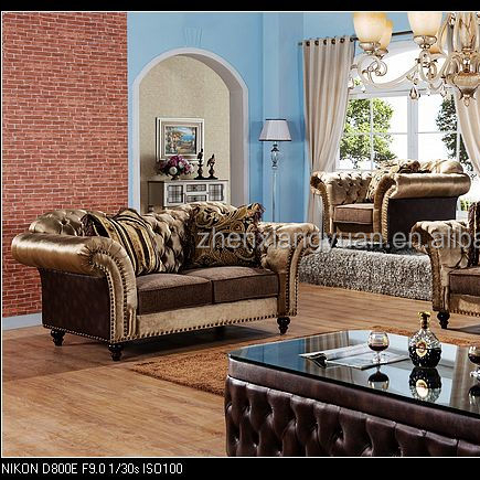 2017 диваны для гостиной в американском стиле chesterfield, коричневые наборы диванов из ткани