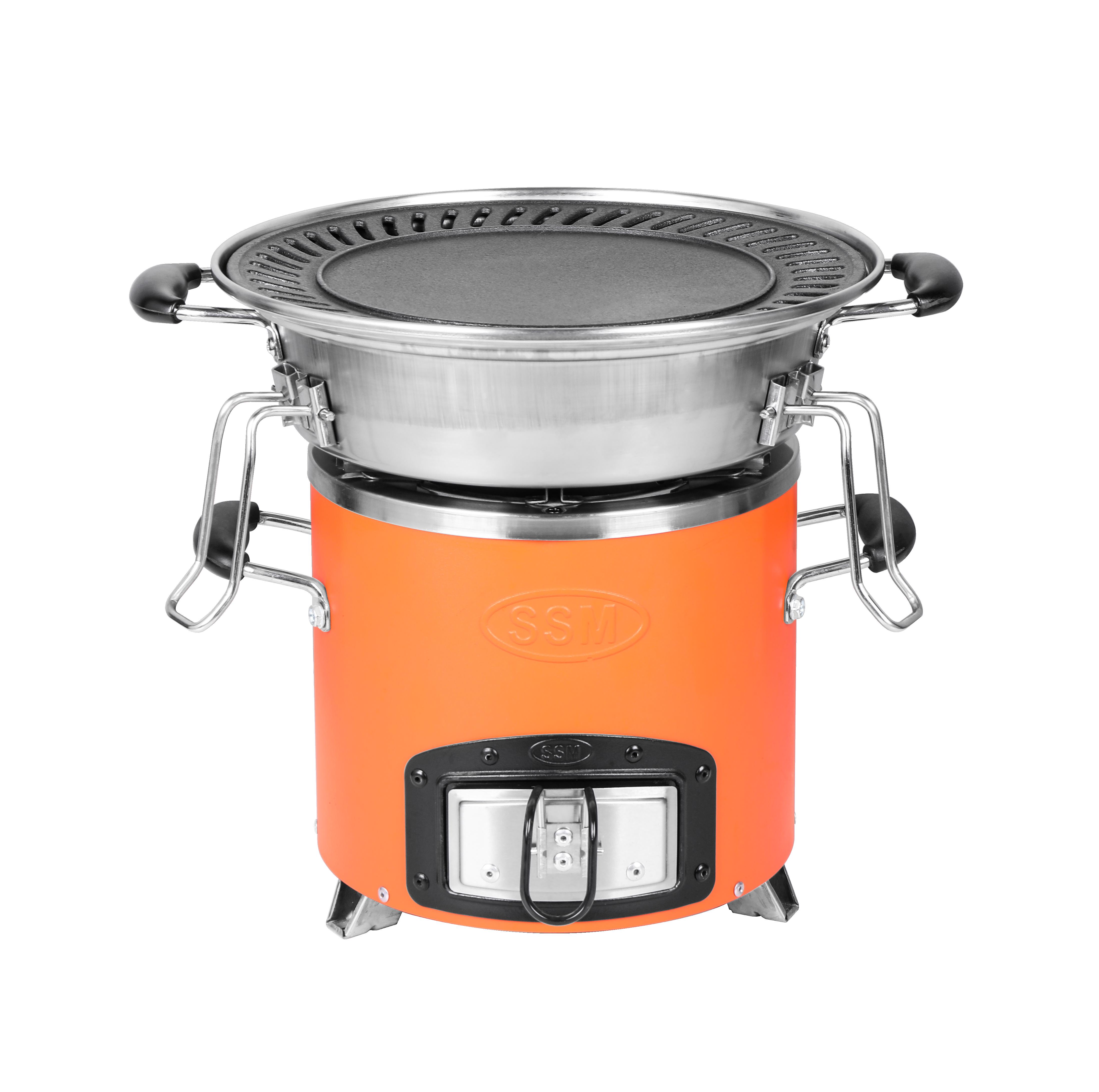 portable smokless charcoal stove for outdoor cooking