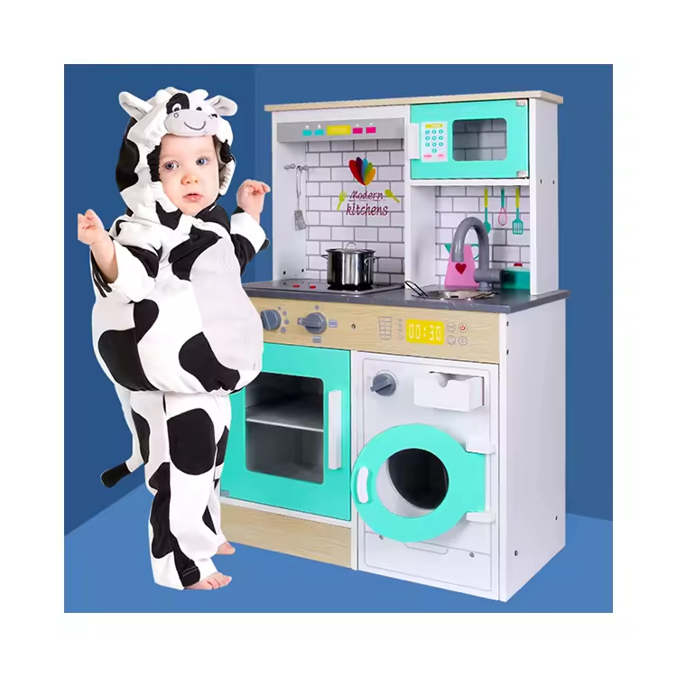 High End 36mouth Kids Kitchen Toys Play Accessories Wooden Kitchen Toys for Kids Pretend Play