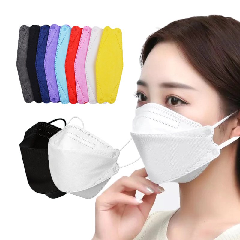 custom printed logo fashion korea kf94 mask protect Pm2.5 pollution 4ply disposable fish face mask