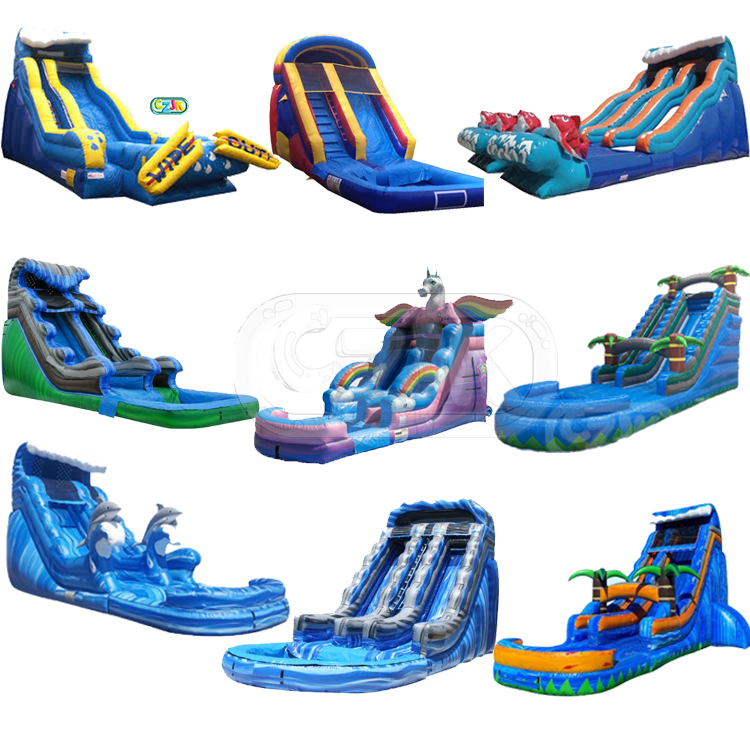 big fish flat fun pvc home wet yard kahuna inflatable water slide for party