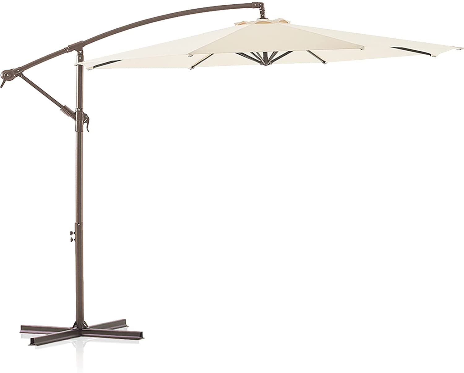 Crank Led 100% Rust Resistant Restaurant Outdoor Umbrella Garden Parasol Beach