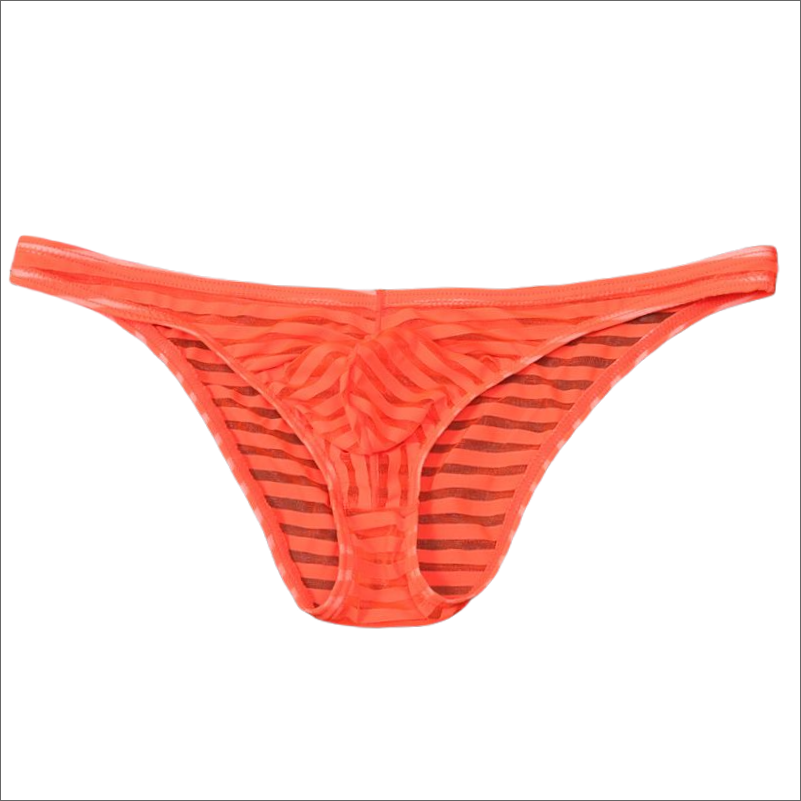 Sexy Charm Swimming Pants Wrap Penis Design Lingerie Thong Men's Sexy Lace Panties Super Elastic Striped Thong