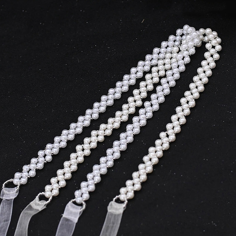 Handmade Pearls Chain Belt Women Waist Accessories Beaded Belts Ladies Dress Waist Chain Wedding Belt Body Jewelry Belly Chains