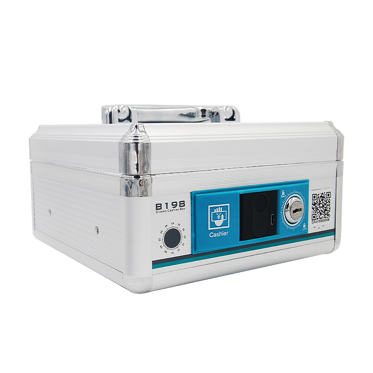 Electronic security portable cash storage box with key lock