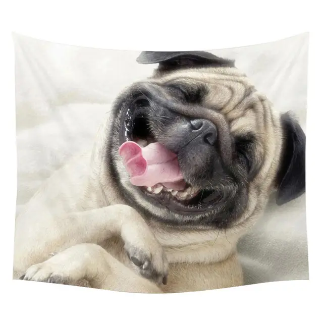 G&D Simple Creative Animal Cute Cats Dog Pug Hippie Wall Tapestry