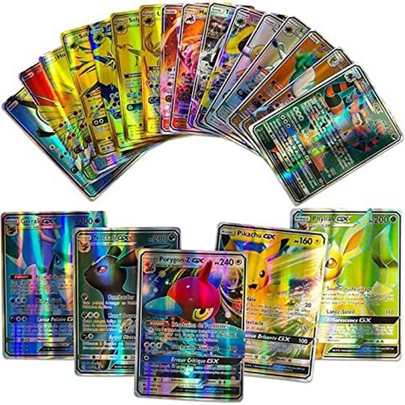 100 шт. в ассортименте, наборы карточек TCG Poke mon, сверхредкие блестящие коллекционные карты Poke mon Vstar, подарочные коробки для детей и коллекционеров