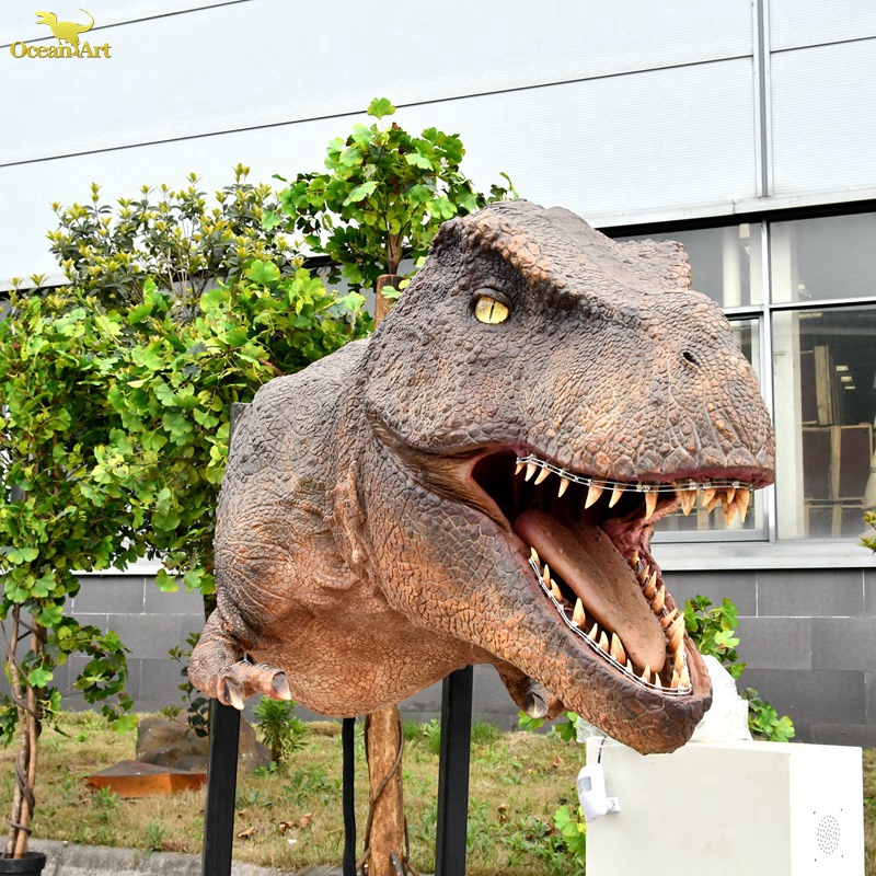 Аниматроническая t-rex голова из стекловолокна для ресторана