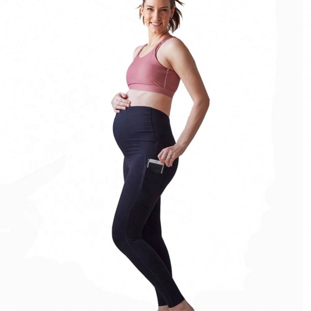 DR.G.TC High Quality Women Black Organic Pregnant Maternity Gym Yoga Leggings Pants