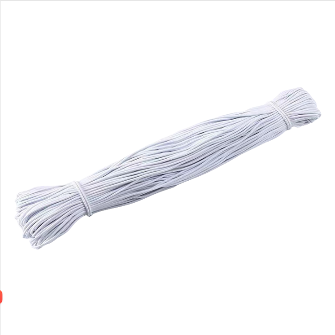 White elastic rope latex core elastic tag rope beaded rubber band round elastic rope accessories