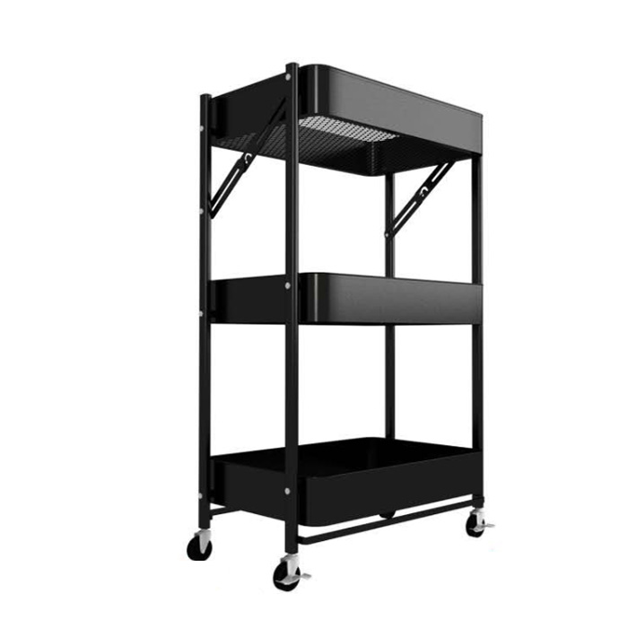 Steel Ailipu Factory supply Movable Metal 3 tier Storage Rack kitchen shelf craft cart