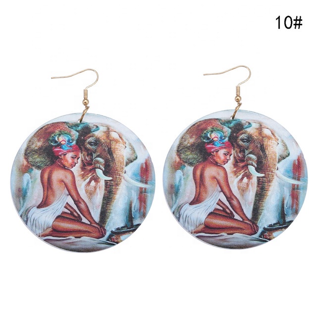 New Wood Earrings For Women Jewelry Wooden Fashion Drop Earrings Big Earring Gothic Wholesale