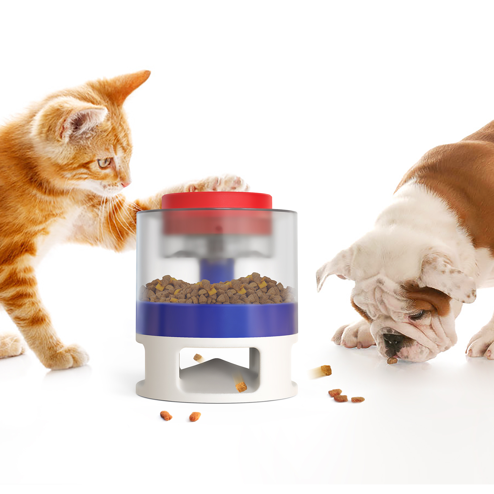 Amazon Hot Selling High Quality Plastic Anti Choking Food Feeding Fun Pet Feeder Dog Bowl