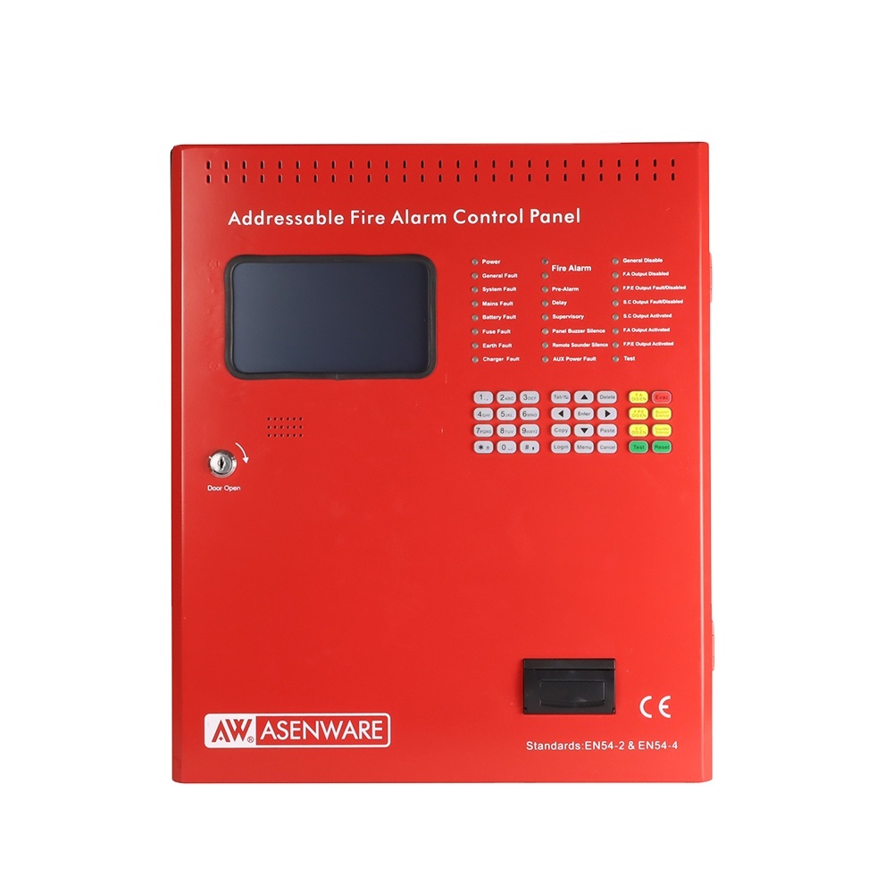 Asenware Multi-language Addressable Fire Alarm Control Panel one to eight loop