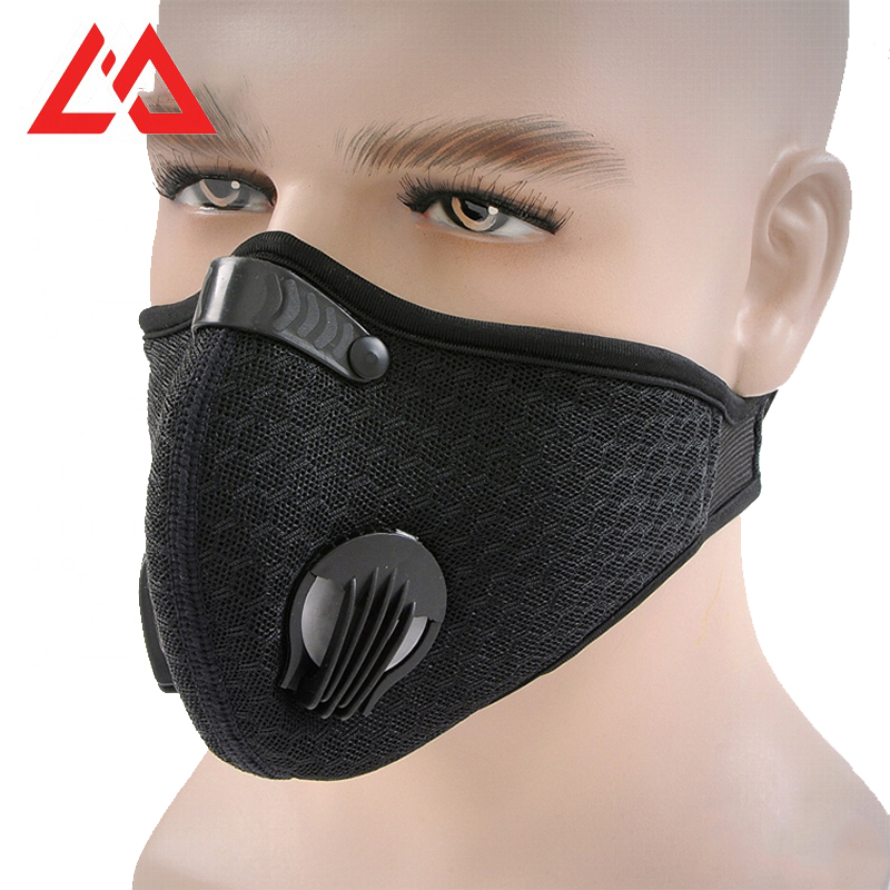 PM2.5 защитный фильтр маска для лица два выдыхающих клапана Пылезащитный рот-Муфельная маска для спорта на открытом воздухе велосипед мотоцикл Ветрозащитная маска