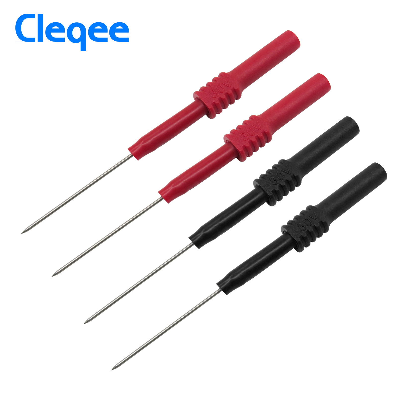 Cleqee-2 P5009 красный черный мягкий ПВХ изоляции пирсинг иглы Неразрушающий мультиметр испытательный зонд