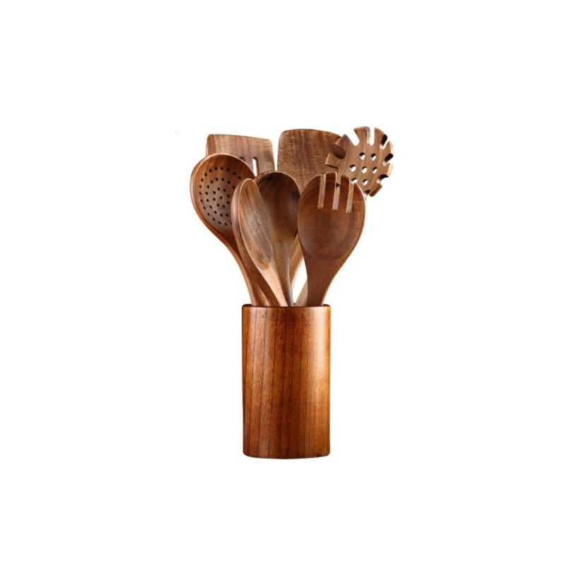 7 PCS Kitchen Cooking Utensils Wooden Non-Stick Spoons Spatula Cookware Cooking Set Kitchen Tool Accessories