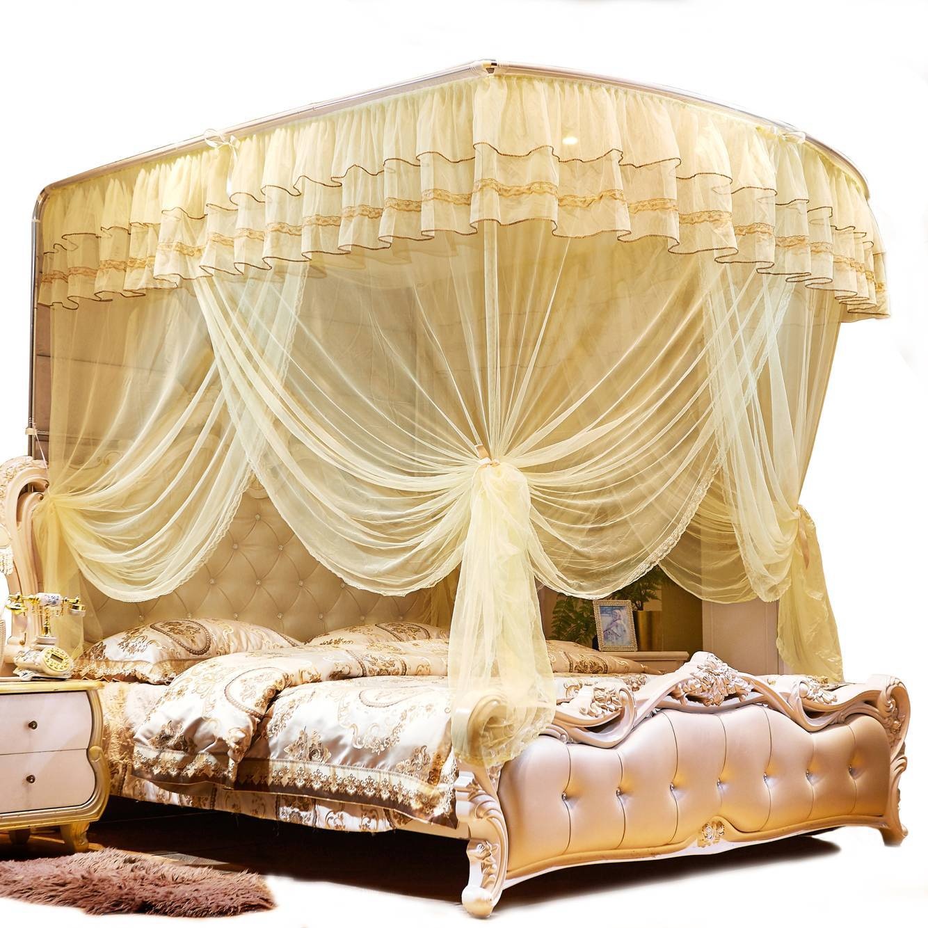 Москитная сетка для кровати Home Make Princess King Size с кронштейнами из нержавеющей стали