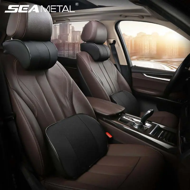 Support Comfortable Memory Foam Interior Car Accessories Auto Seat Waist Neck Pillow Car Headrest Lumbar Cushion