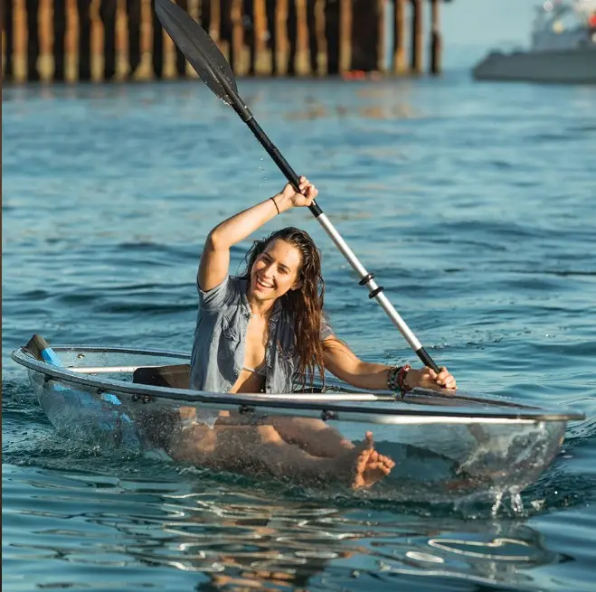 Transparent Canoe Kayak Hot Sale Clear Kayak with 2 Seat Paddle Cushion