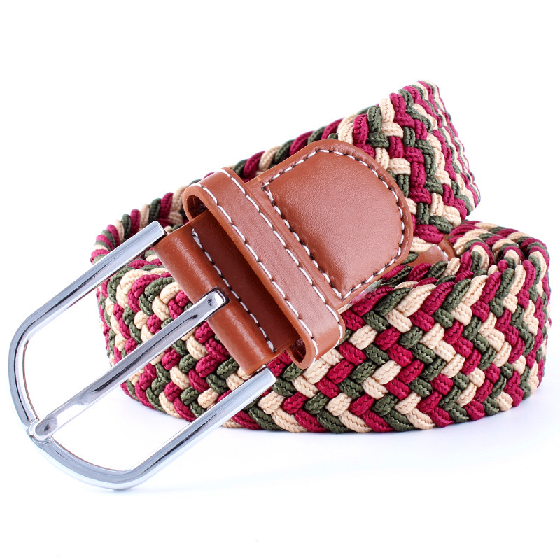 Fashionable ladies elastic band color embellished jeans sports comfortable stretch braided belt