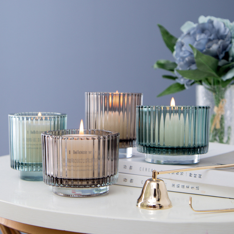 2024 Wholesale Luxury Fancy Clear Empty Matte Elegant 230ml Glass Candle Jars