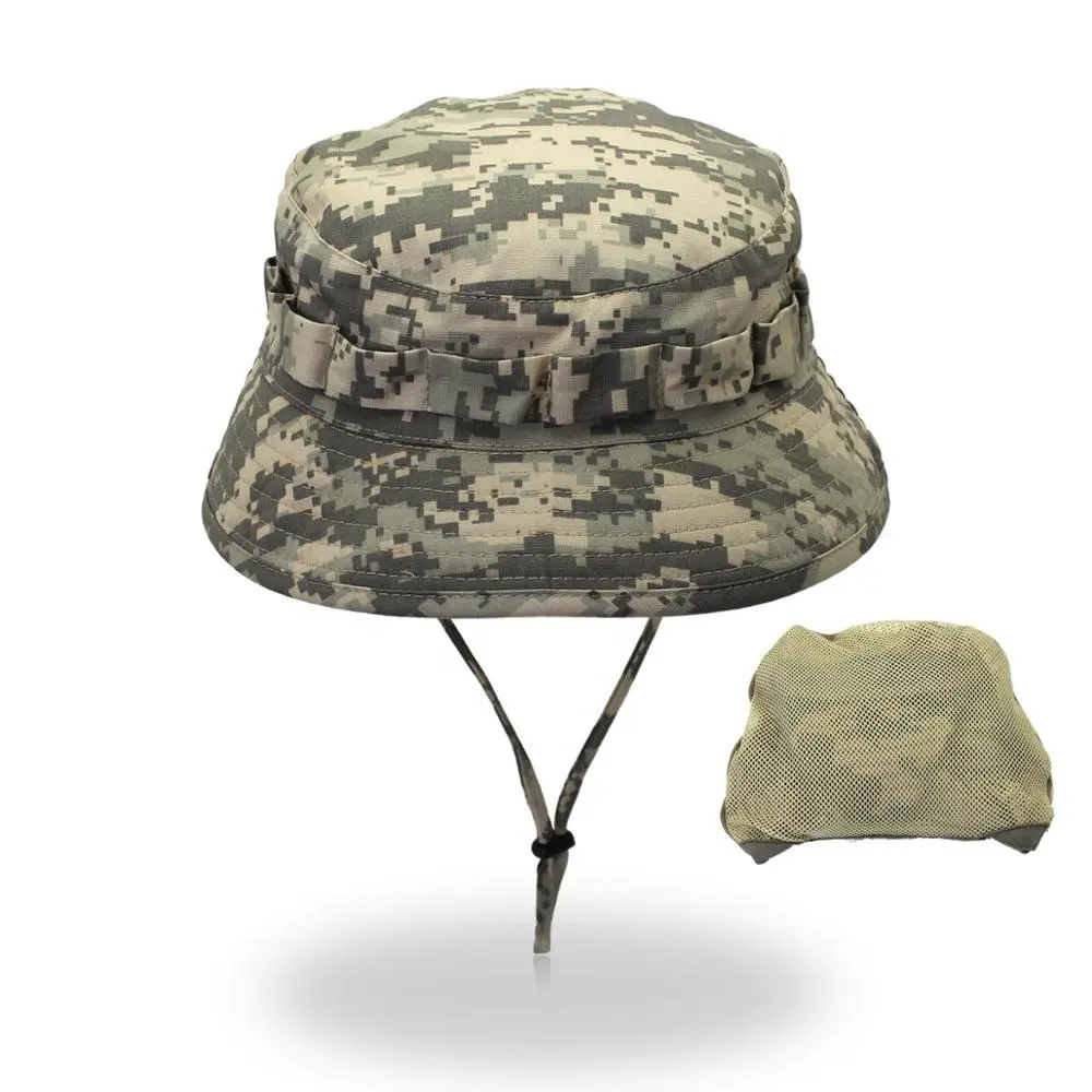 Outdoor Wholesale Custom Camouflage OEM Unisex Fur Polyester Bucket Hat Camo Bucket Hat
