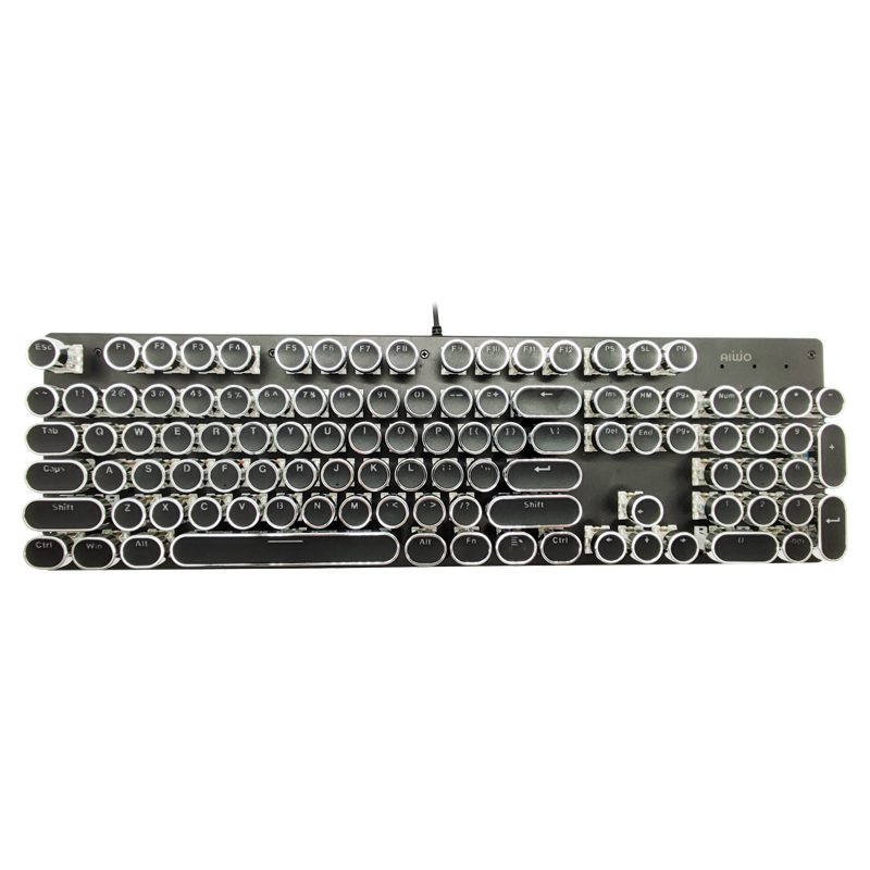 AIWO High Quality Wired Keyboard Certificated 104 Keys RGB Wired USB Mechanical Gaming Office rgb light up keyboard