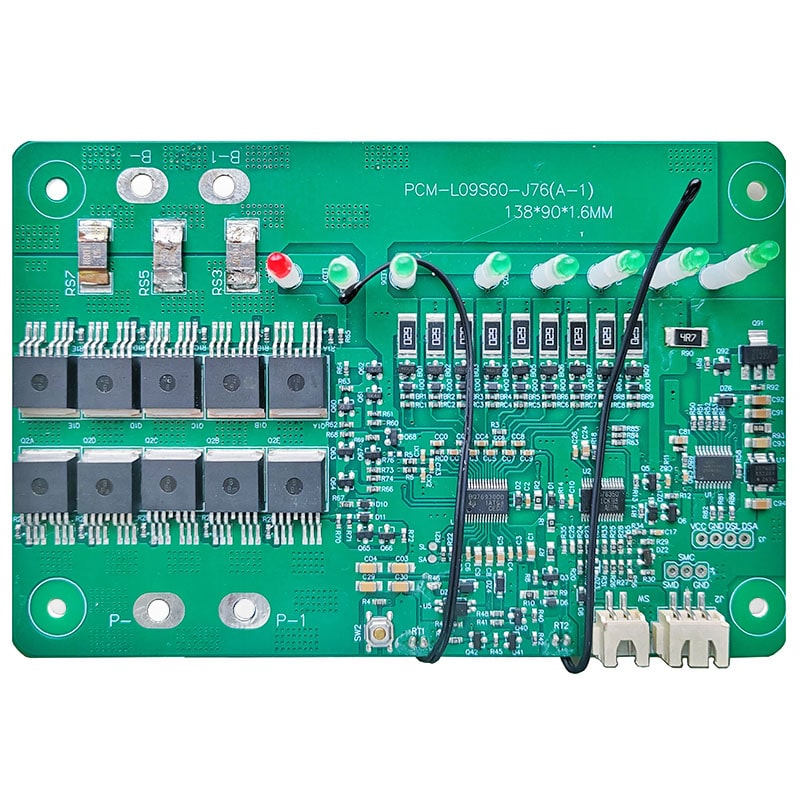 9s 60a Smart BMS for 32.4V 33.3V Lithium ion Batteries 30V 32V LiFePO4 Electric Scooter Battery with I2C SMBus RS485 Bluetooth