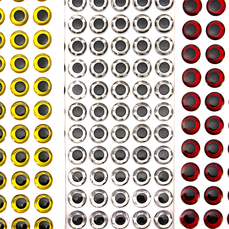 100pcs lot Gold 3mm 3d fish eyes Red 4mm 5mm 6mm Holographic sliver eyes fishing 3d eyes for DIY fishing lures