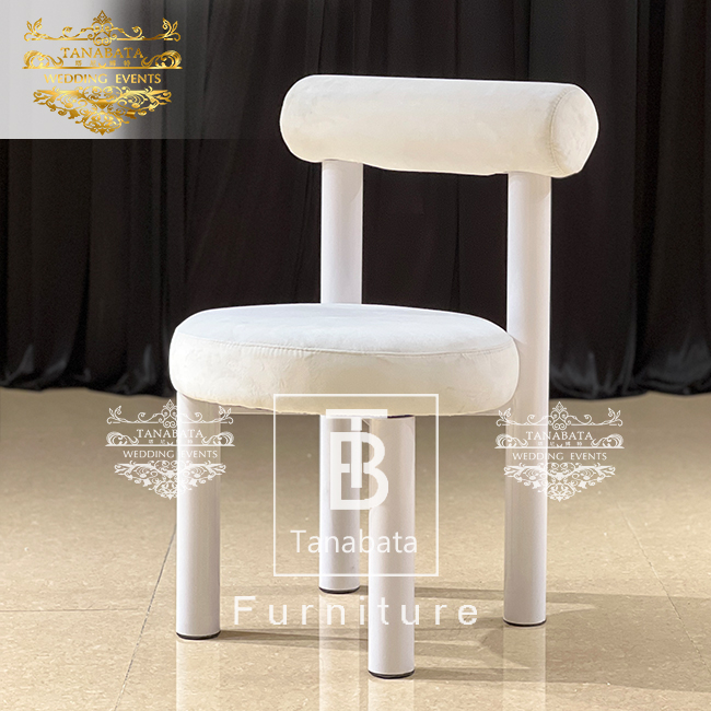 modern simple white velvet restaurant wedding chairs for event rent