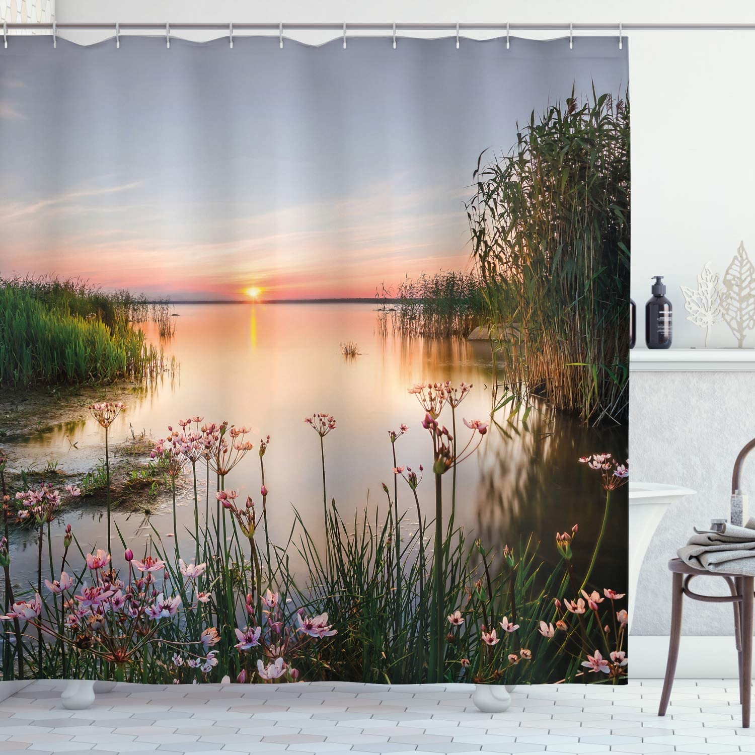 Wholesale Custom Waterproof 3D Digital Printing Polyester Luxury Shower Curtains