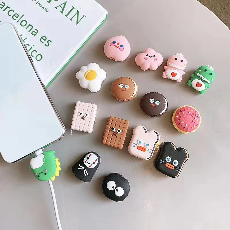 Cable Bite Cartoon Cute Cable Protector Wire Winder Data Line Cord for Iphone USB Charging Protective Cover Winder Organizer