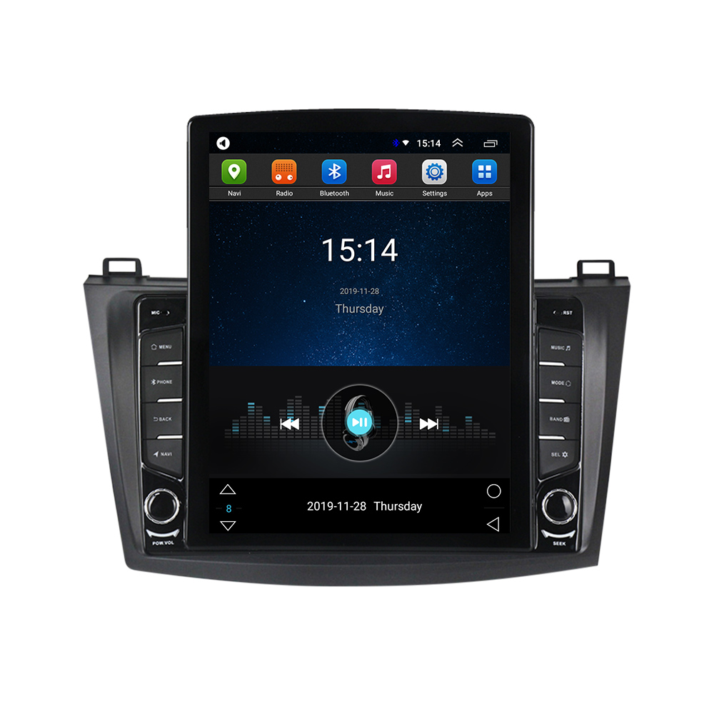 MEKEDE Android 9,0 четырехъядерная автомобильная аудиосистема для MAZDA 3 2010-2012 Автомобильная Gps-навигация Радио TS100 большой раздельный экран 1 + 16G