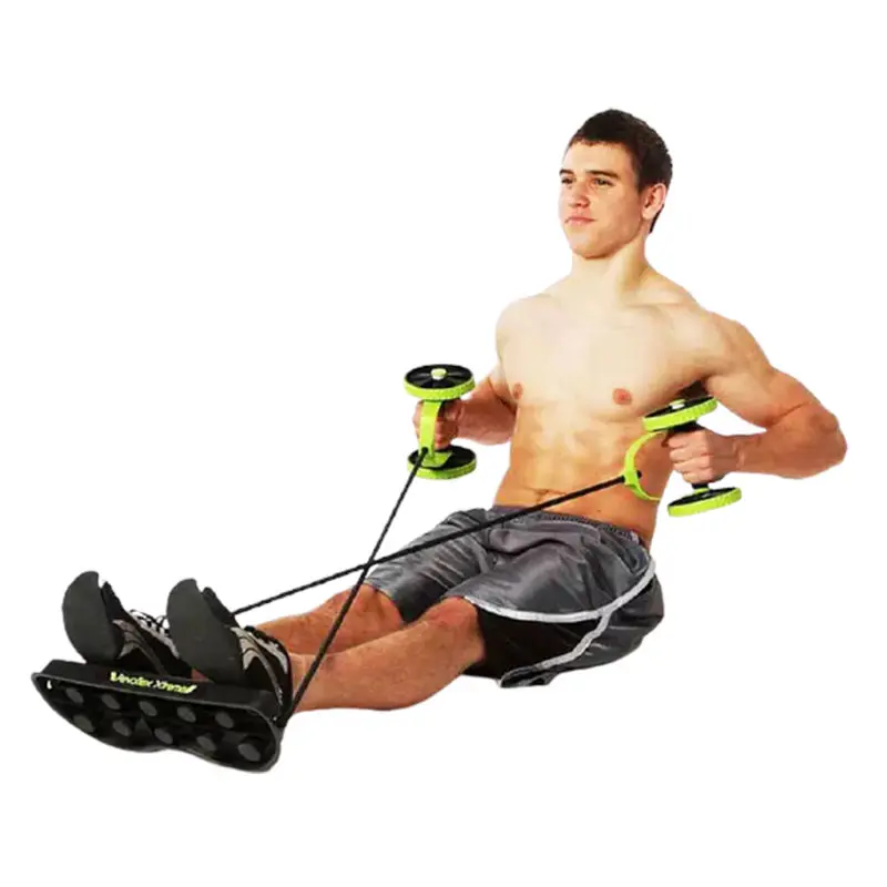 Multifunctional Exercise Equipment 2 Wheel Set With Resistance Bands Waist Slimming Yoga Pilates