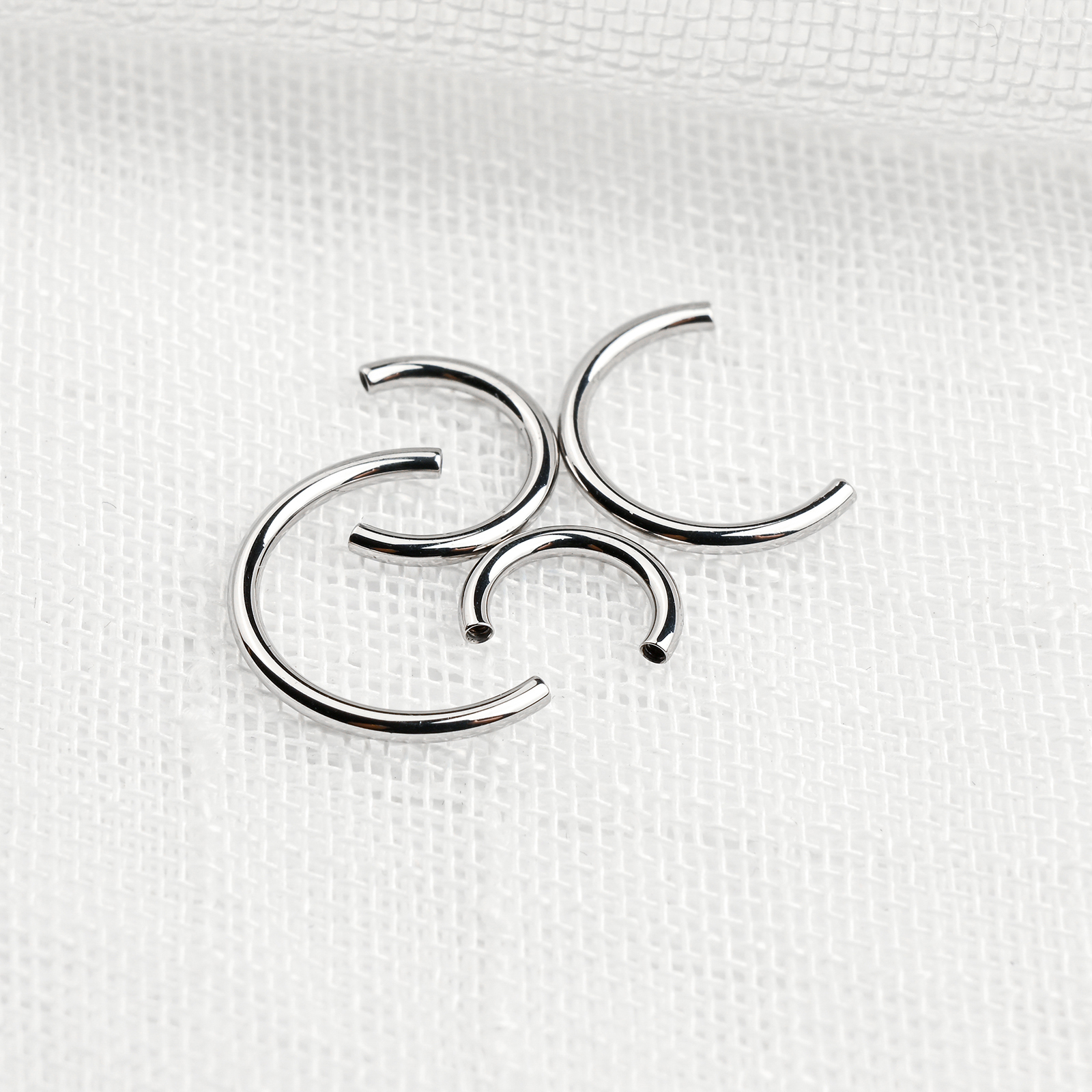 100 Pcs MOQ F136 Titanium Internal Thread Piercing Jewelry - C Bar for Nose Rings, Lip Studs Replacement
