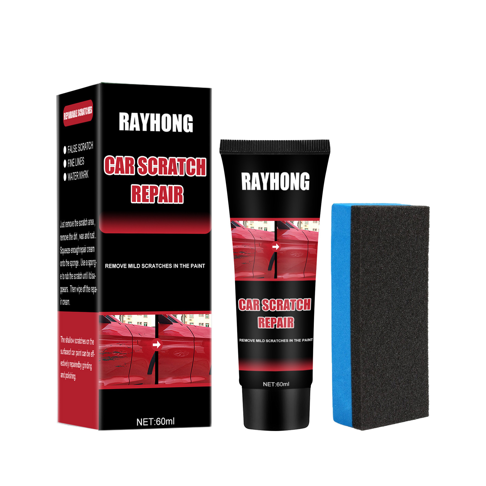 Hot Sale Rayhong Car Scratch Repair Scratches Removal Polishing Repainting Wax for Car Beauty Care and Maintenance