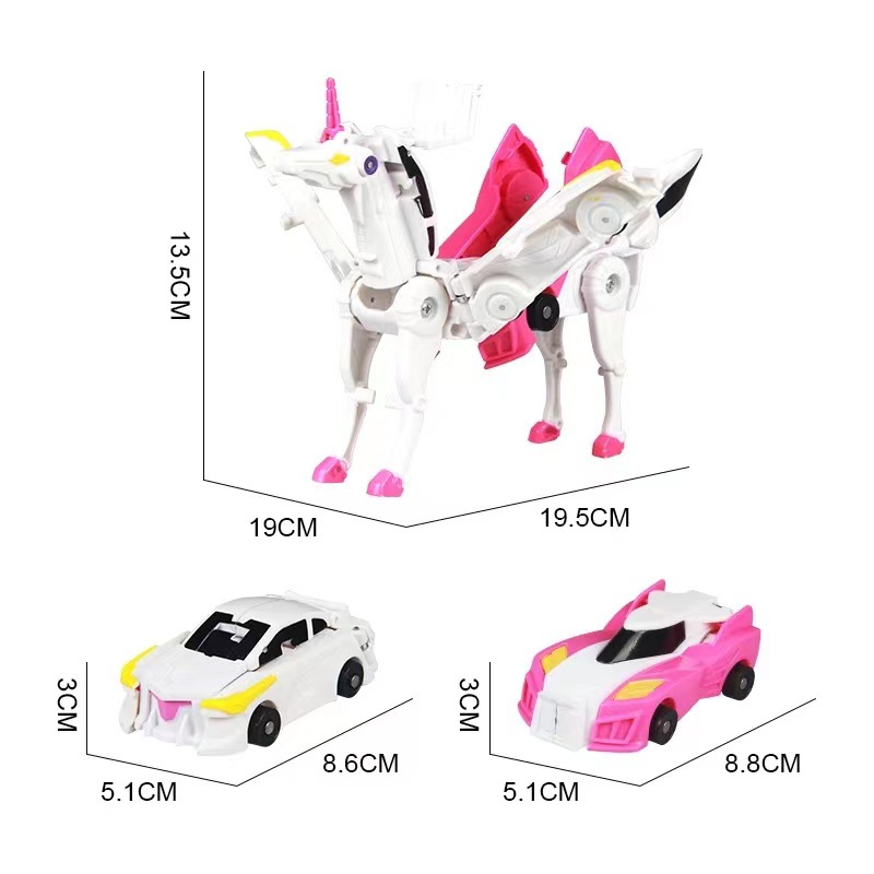 2021 hot sale baby kids impact of deformation unicorn toy cool transformed car toy