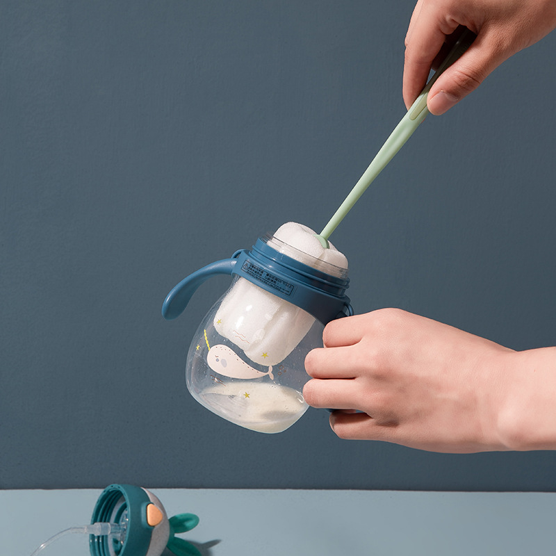 Long Handle Reuseable Retractable Water Bottle Soft Sponge Ceaning Cup Mug Falsk Long Bottle Brush for Baby Milk Bottle